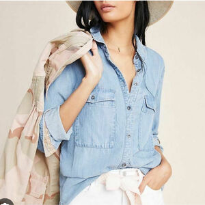 NWOT Pilcro by Anthropologie Light Blue Denim Shirt XS